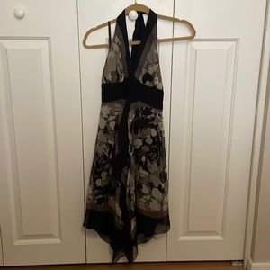 BCBGmaxazria printed halter grey/black dress size 4